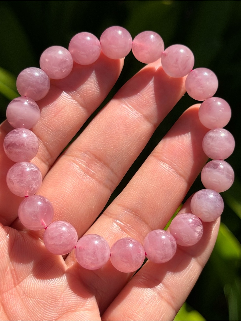 Pink Rose Quartz Beaded Stretch Bracelet Palo